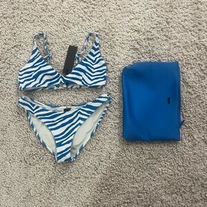 blue zebra print TRINGL bikini set